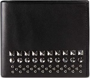 10. Gucci Men's Studded Leather Bi-fold Wallet 