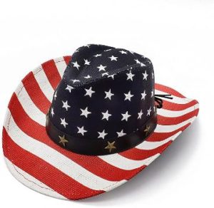 #2 Cowboy Hats, Classic American Flag Summer Cowboy Hat 