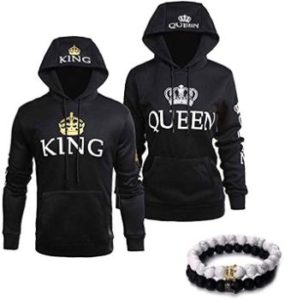 #2 YJQ King Queen Matching Couple Hoodies 