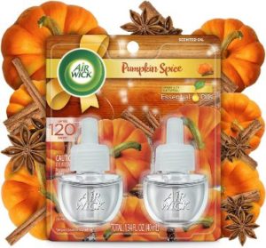 #4. Air Wick Pluga-in Pumpkin Spice Scented Oil 2 Refills