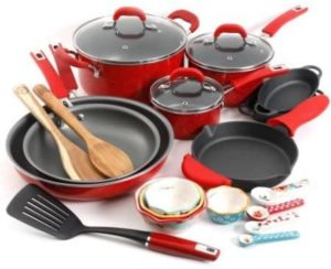 #5. The Pioneer Woman Vintage Speckle 24-Piece Cookware