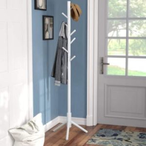 #5. Vlush Sturdy Rack Stand, Wooden Hanger for Entryway 