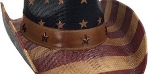 #6 Men's USA American Flag Hat Vintage Tea Stained