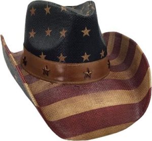 #6 Men's USA American Flag Hat Vintage Tea Stained