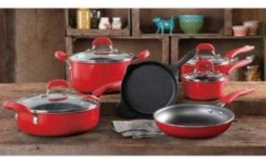 #6. The Pioneer Woman Vintage Speckle 10-Piece Cookware