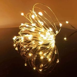 #6.LED Fairy String Lights, 20 Micro Lights, Silver Copper Wire