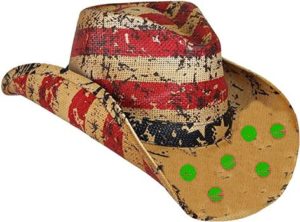 #7 American Tea Stained Cowboy Hat, Cowboy Hat 