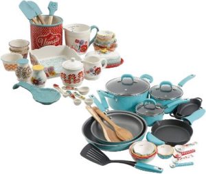 #7. The Pioneer Woman Vintage Speckle 24-Piece Cookware