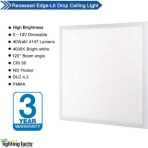 #9. Allsmartlife 2x2FT LED Panel Light 4000K Bright White