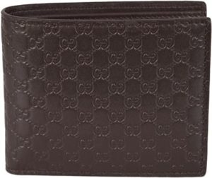 9. Gucci Men's Leather Micro GG Guccissima Bifold Wallet 