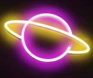 #1 XIYUNTE Planet Neon Light White Pink Led Signs 