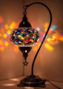 1. Colorful Boho Table Desk Bedside Lamp Light