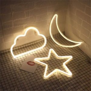 #5 Star moon and Cloud Neon Night Signs Decor 