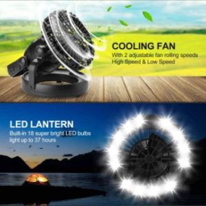 #1. Odoland Portable LED Camping Lantern with Ceiling Fan