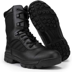 4. RYNO GEAR Men's Black Tactical Combat Boots