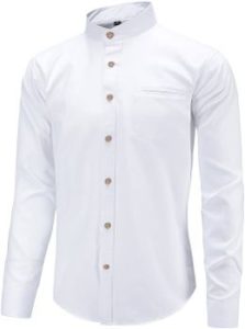 7. Dioufond Banded Collar Shirts