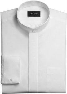 9. Neil Allyn Men's White Banded Collar Dress Shirt