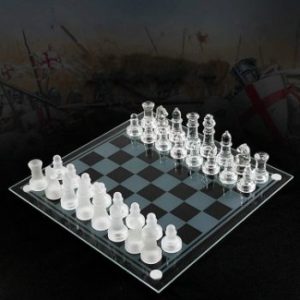 4. Upgraded Acrylic Chess Board, Glass Chess Pieces Game Chess Set