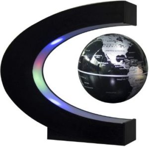 6. Trenzsary Floating Globe with LED Lights (Black)