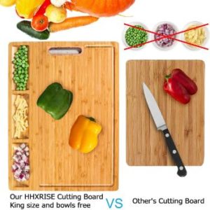5. HHXRISE Large Organic Bamboo Cutting Board