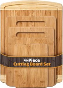 6. Bambusi Organic Bamboo Cutting Board Set