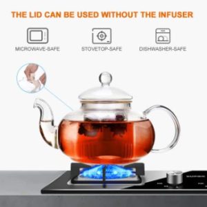 9. CnGlass Glass Teapot Stovetop Safe