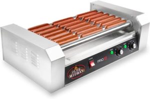 1. Olde Midway Electric 18 Hot Dog 7 Roller Grill Cooker