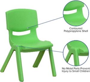 7. Flash Furniture Green Plastic Chair