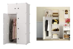KOUSI Portable Clothes Closet Wardrobe Bedroom Armoire Storage Organizer