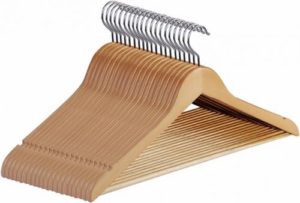 #10. Premium Wooden Hangers – (Pack of 20)