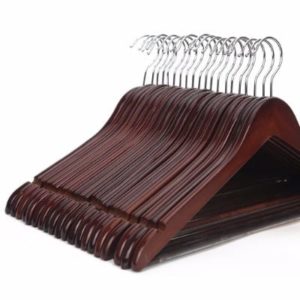 #2. Solid Wooden Suit Hangers, 20 Pack