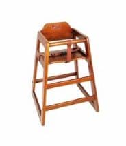 #4. Wooden High Chair, Walnut