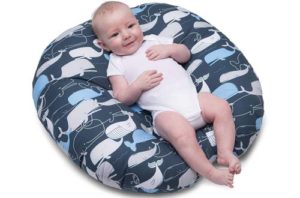 6. Boppy Original Big Whale Navy Newborn Lounger