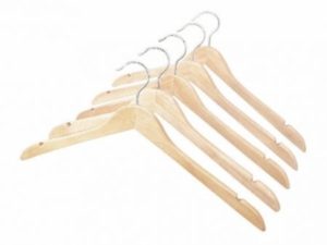 #7. Dress or Shirt Hangers Set of 5, Wood