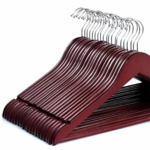 #8. Solid Cherry Wood Suit Hangers, 20 Pack