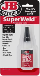 8. J-B Weld 33120H SuperWeld Glue - Clear Super Glue - 20g